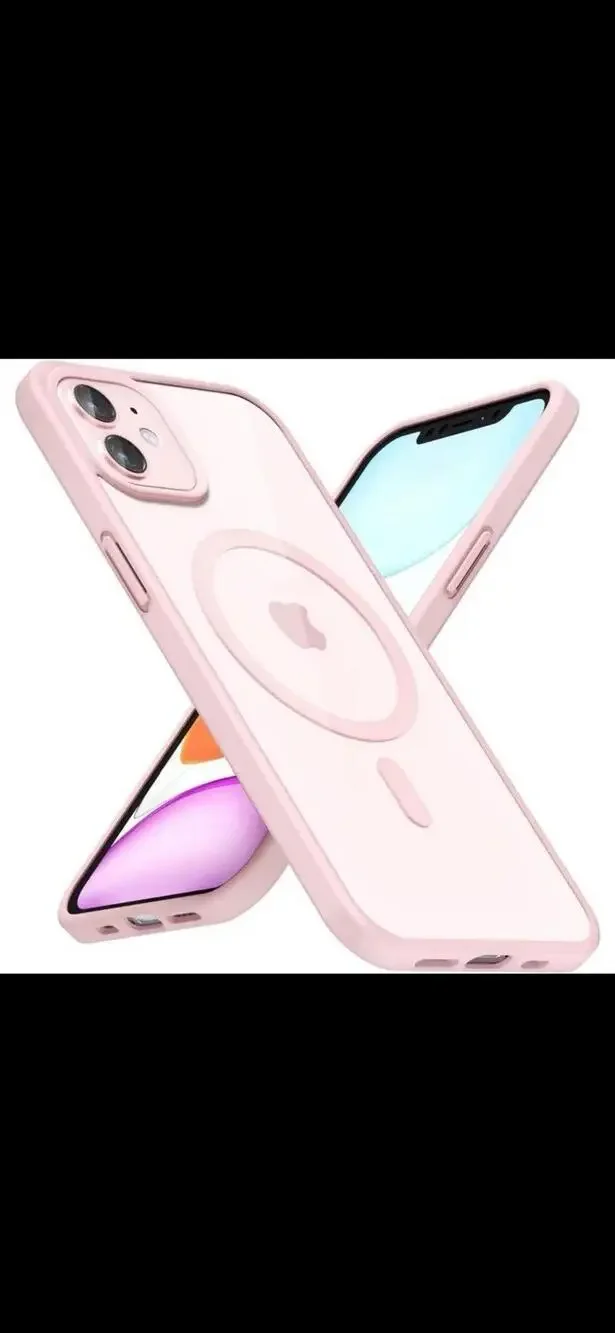 iPhone 15 14 13 Case Magsafe Compatible Shockproof Light Pink FNTCASE Matte